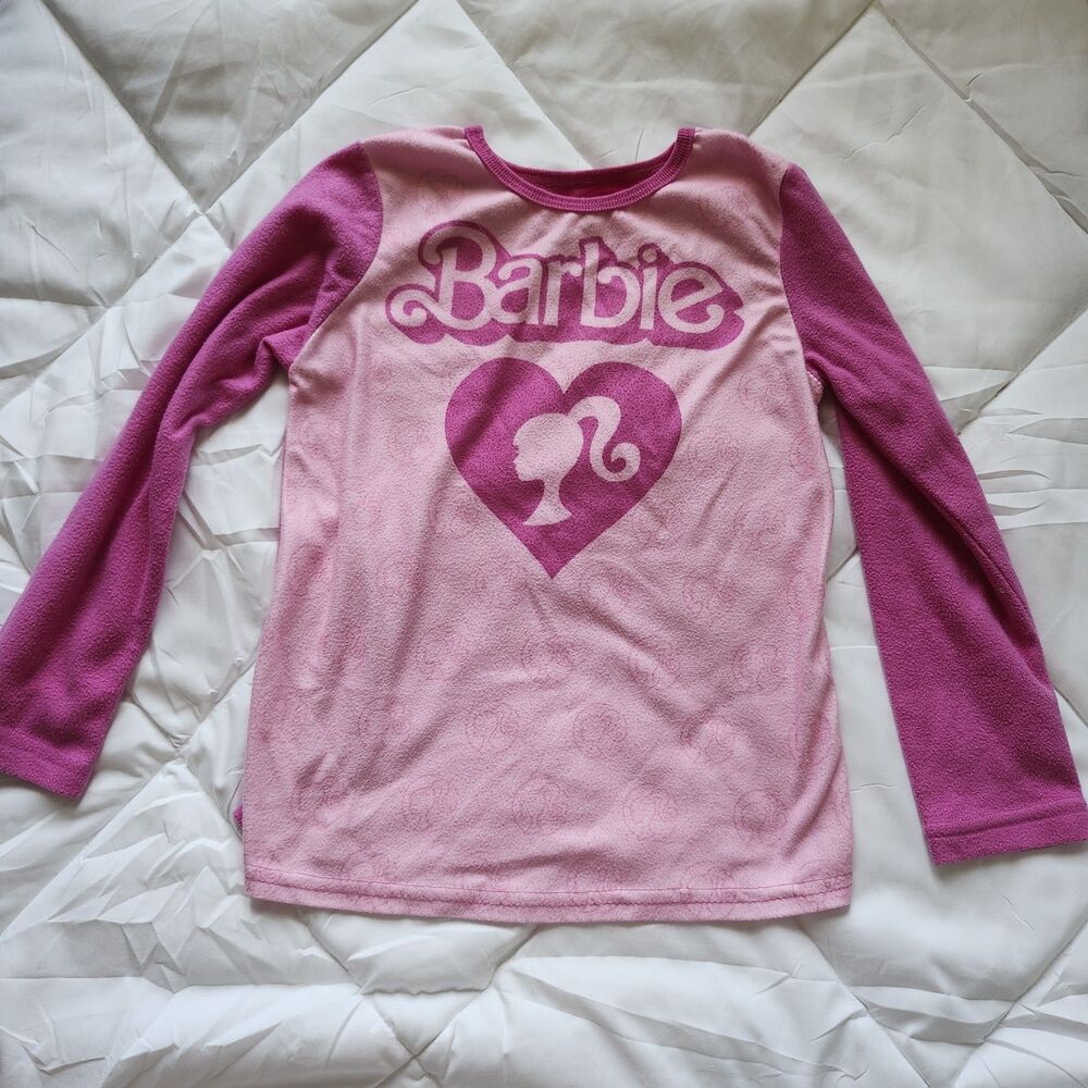 Barbie Pink Fleece Long Sleeve Girl's Size L 10/12